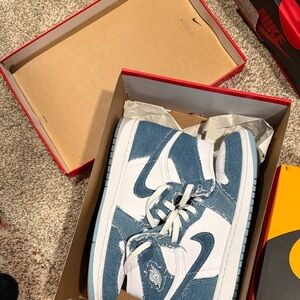 Nike Denim Blue and White High-Tops